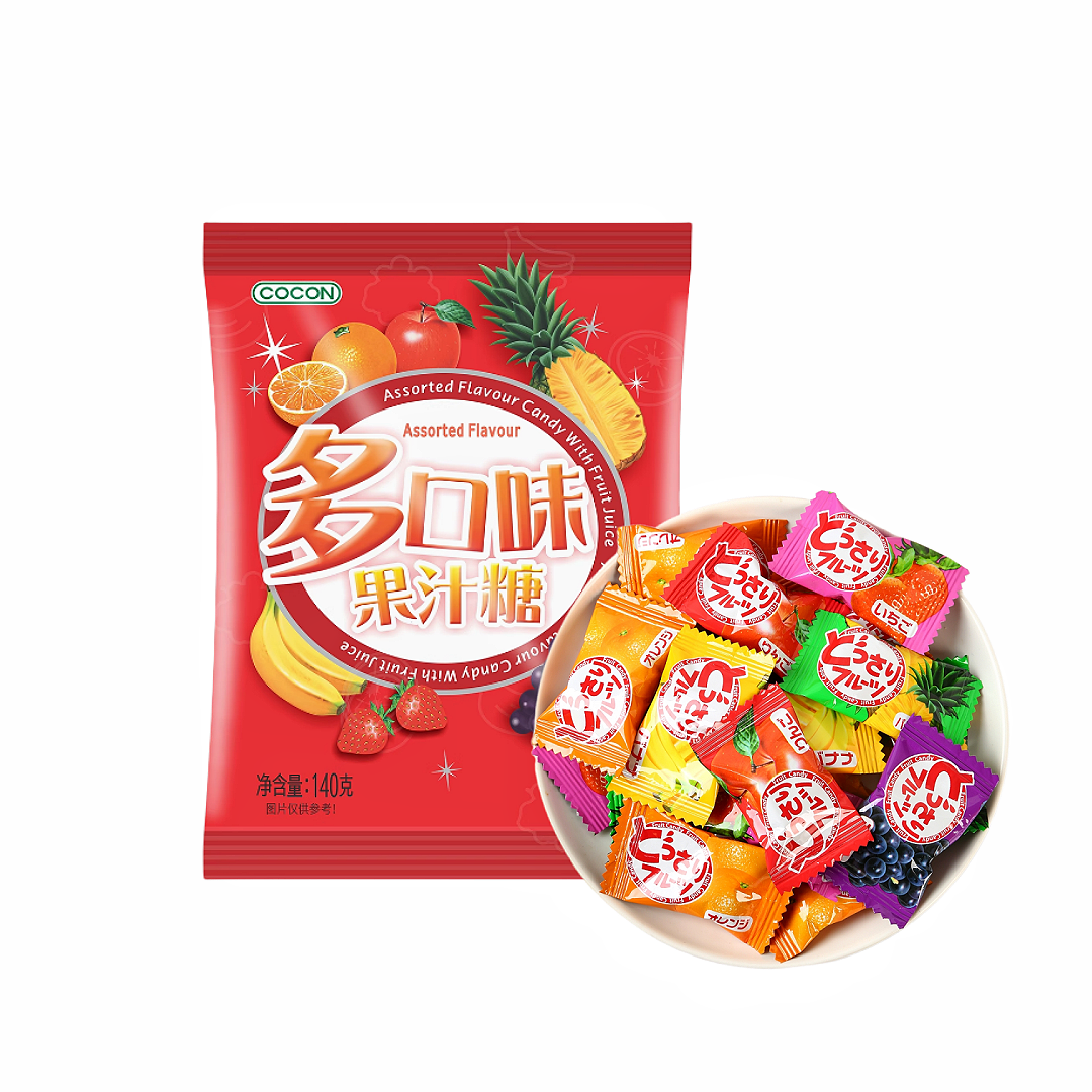 可康牌马来西亚进口果汁硬糖葡萄凤梨草莓水果味糖婚庆喜糖果