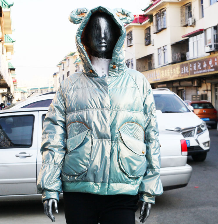 M.COCO时尚白鸭绒短款连帽清仓