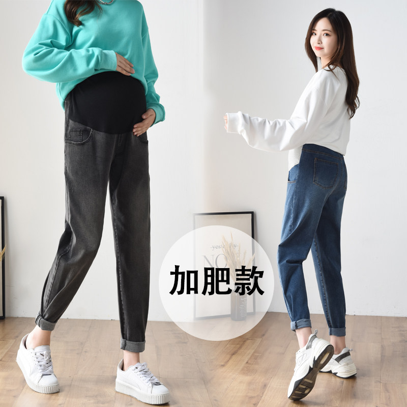 孕妇裤春秋冬大码老爹休闲牛仔裤