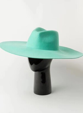 定制款 羊毛呢礼帽大檐帽秋冬时尚女帽舞台走秀造型