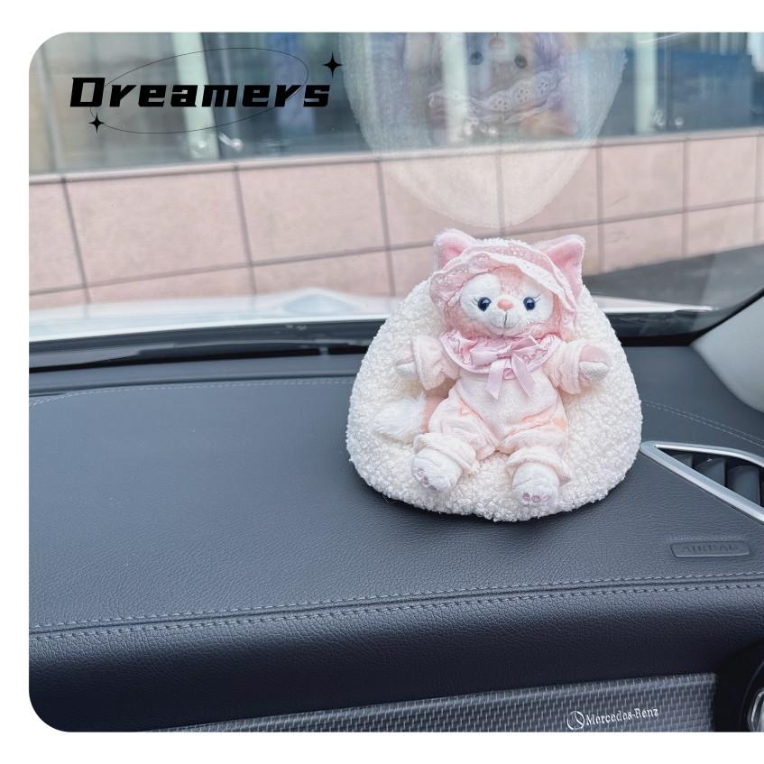 ins女生车载好物睡衣玲娜贝儿玩偶汽车中控台扶手箱摆件白色沙发