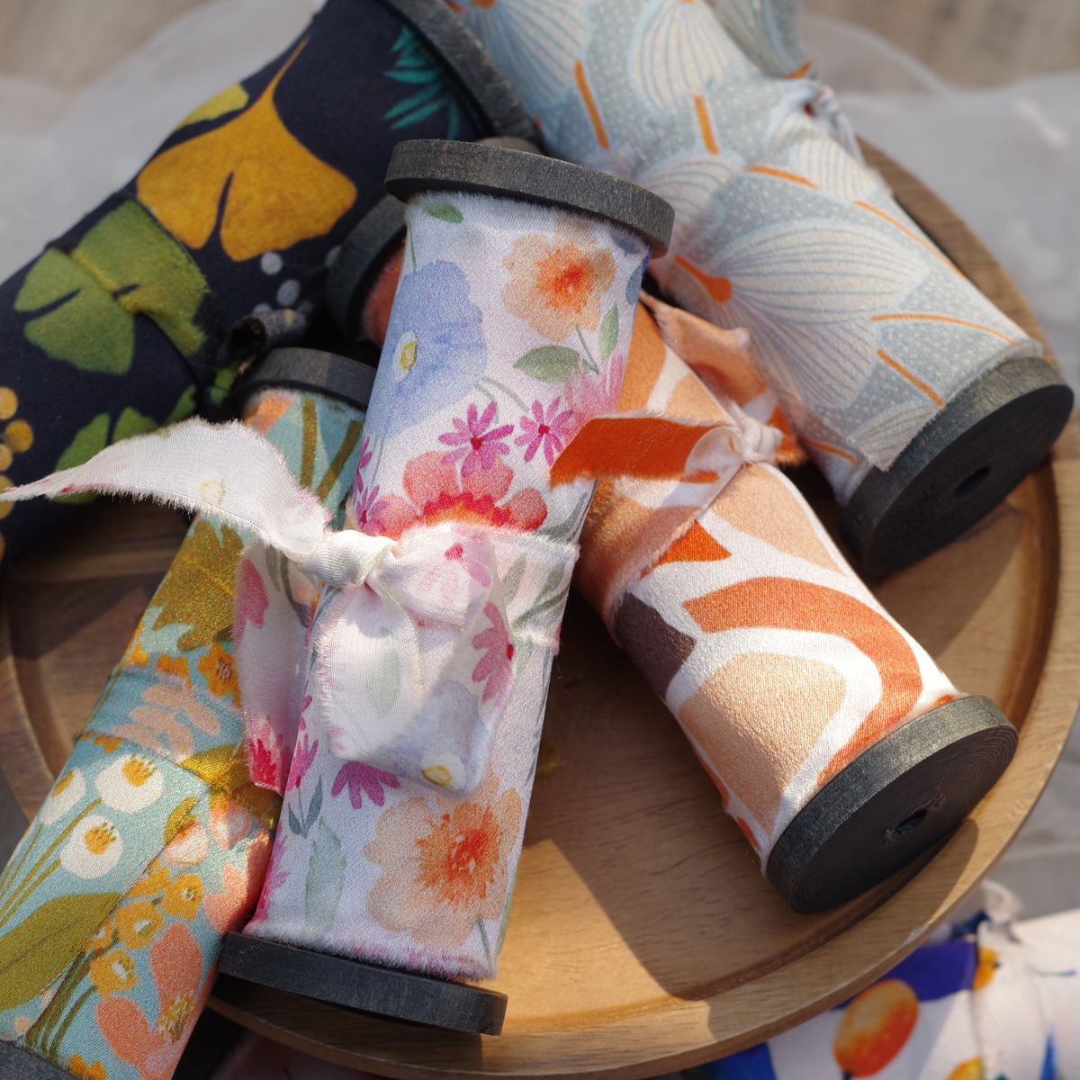 福2呆22姆米真丝印花丝带手工diy