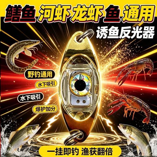 声呐声波诱虾河虾龙虾诱地甲鱼笼灯器水下LED 路亚亮片鳝鱼聚