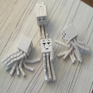 我的世界幽灵怪幽灵触手3D可动模型桌面摆件装饰玩具水母恶魂手办