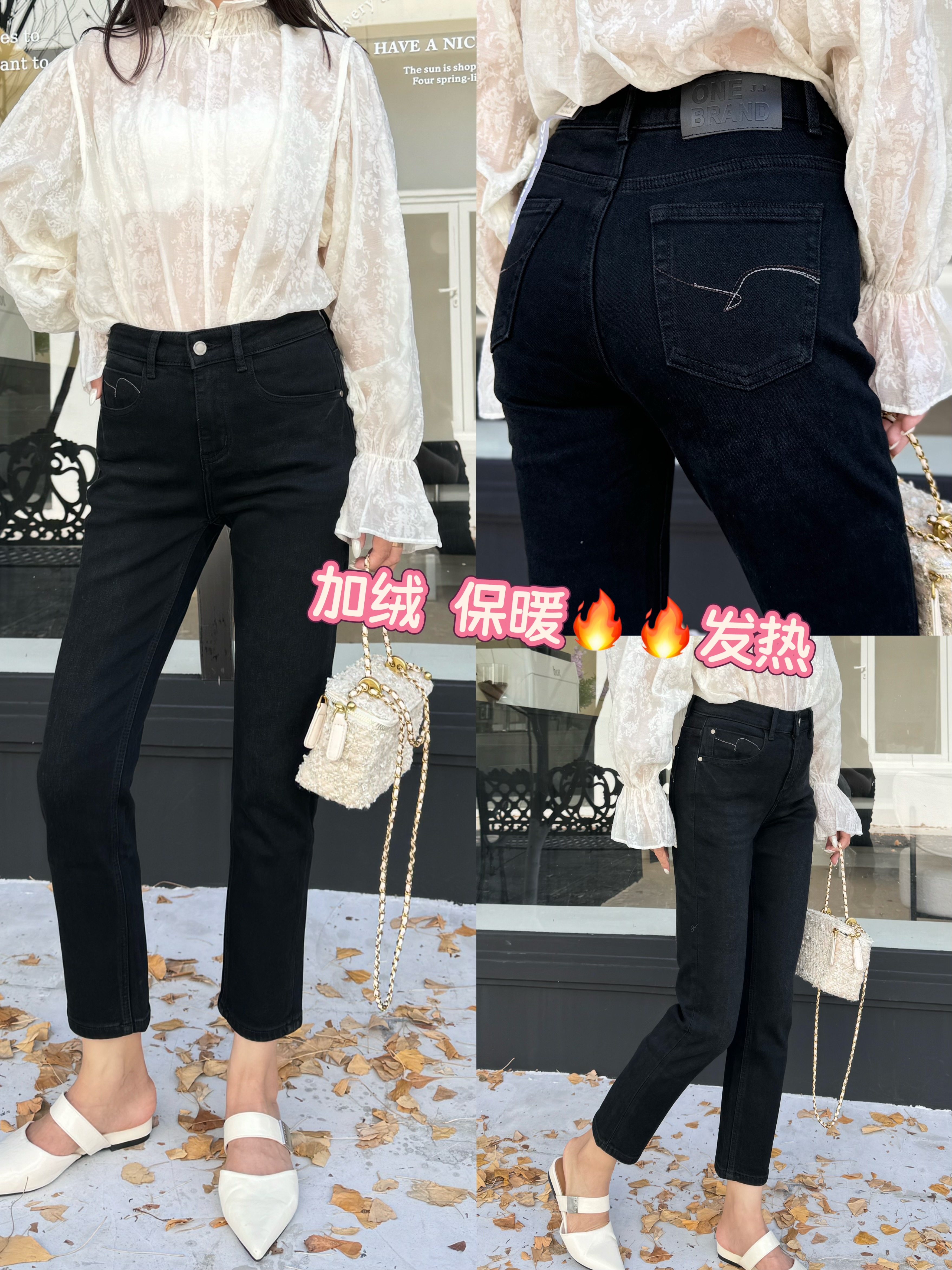 tangblue加绒九分裤2025新款爆款弹力舒服保暖发热磨毛拉绒烟管裤