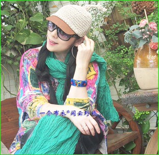 一介布衣*闲云野鹤原创复古个性麻绳冲天小辫手工编织时尚帽子