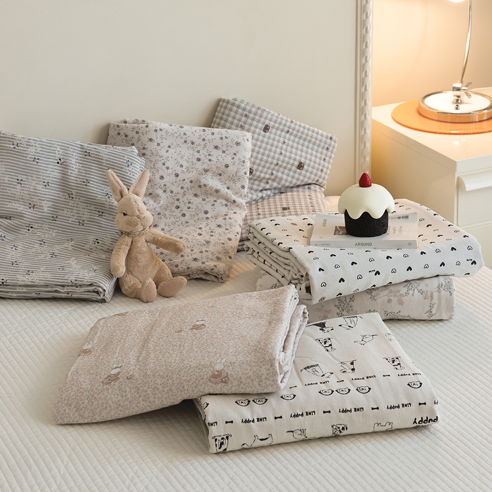 小清新全棉数码印花磨毛被套