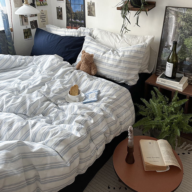 小清新纯棉斜纹田园风单件被套