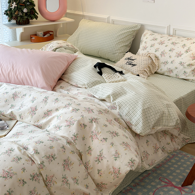 碎花款四件套纯棉ins风混搭