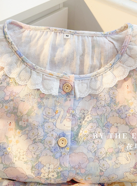 爱丽丝梦境｜在耳边春夏薄款清新甜美女生睡衣家居服春夏长袖长裤