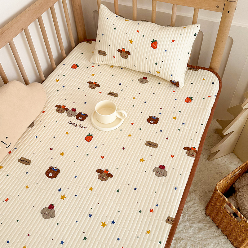婴儿床加厚绗缝床单夹棉款