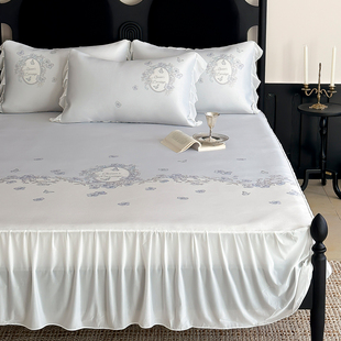 在耳边轻奢小清新床裙款 凉爽空调软席可水洗冰藤席 冰丝凉席夏季