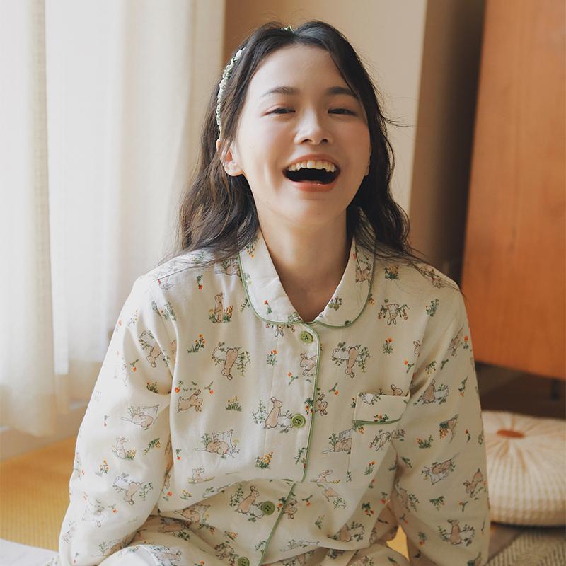 初秋纯棉卡通印花磨毛睡衣