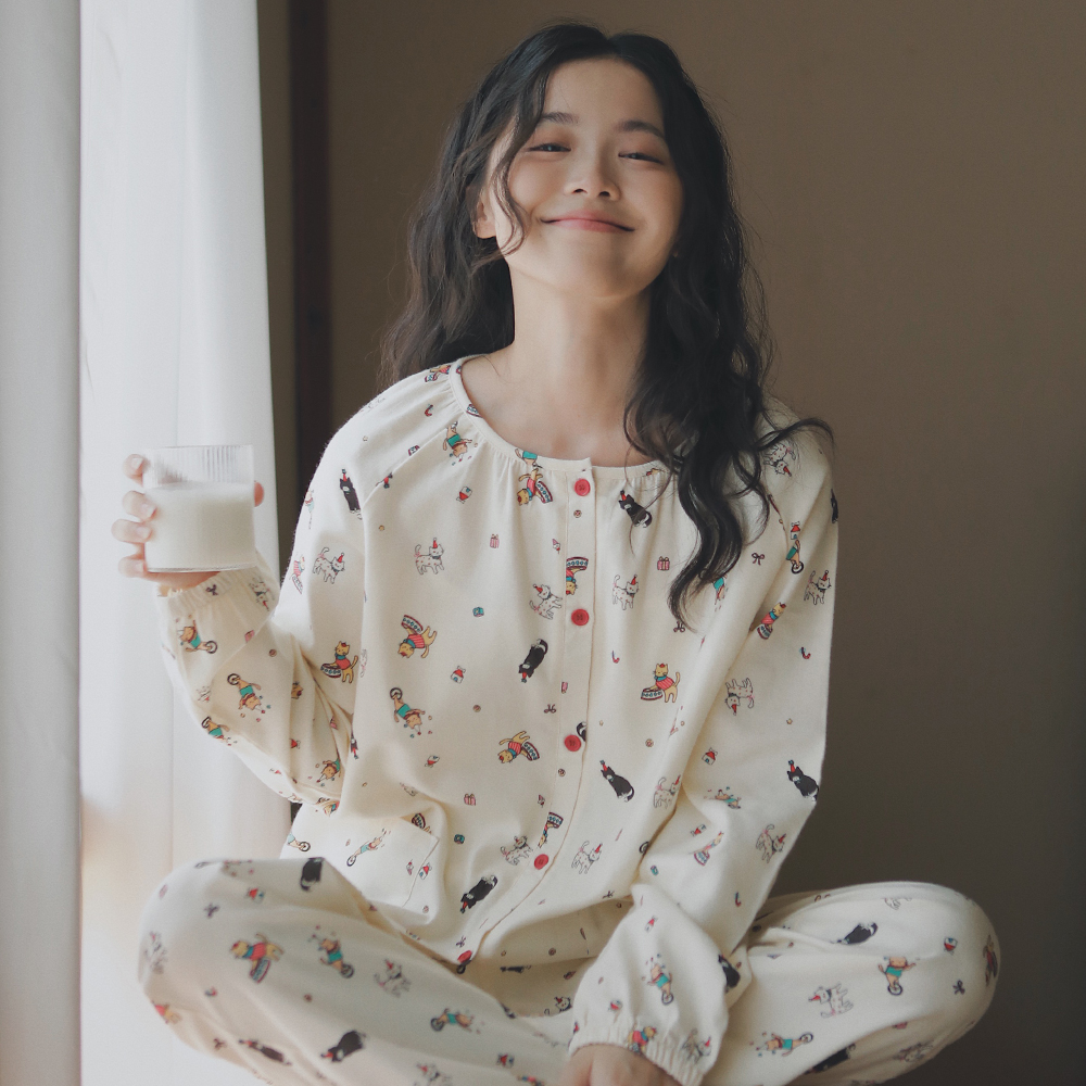 马戏团日系春秋全棉睡衣套装