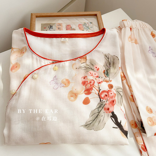 新中式睡衣女款夏季薄款中国风