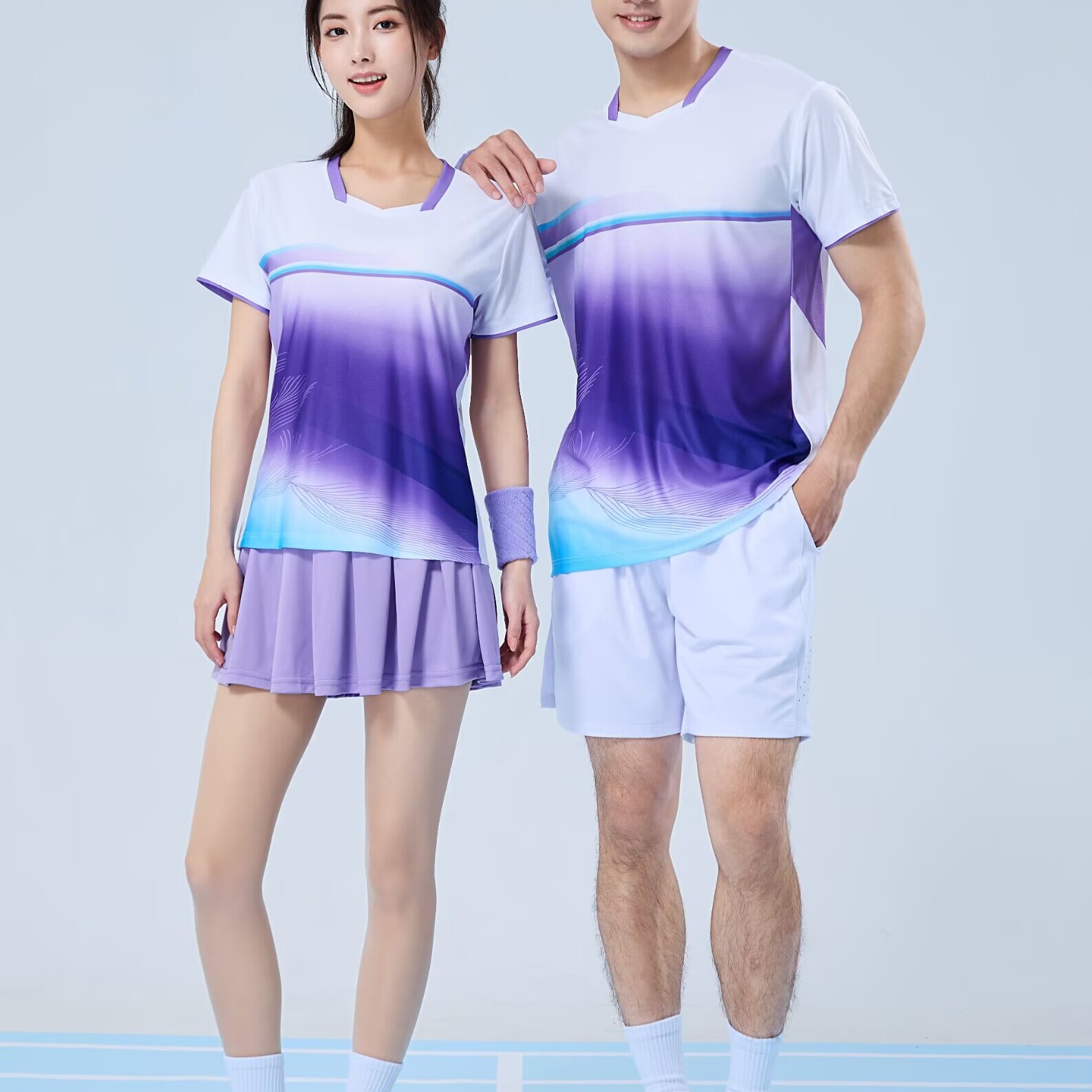 速干羽毛球服男女款运动套装短袖速干t恤短衣比赛队速干透气
