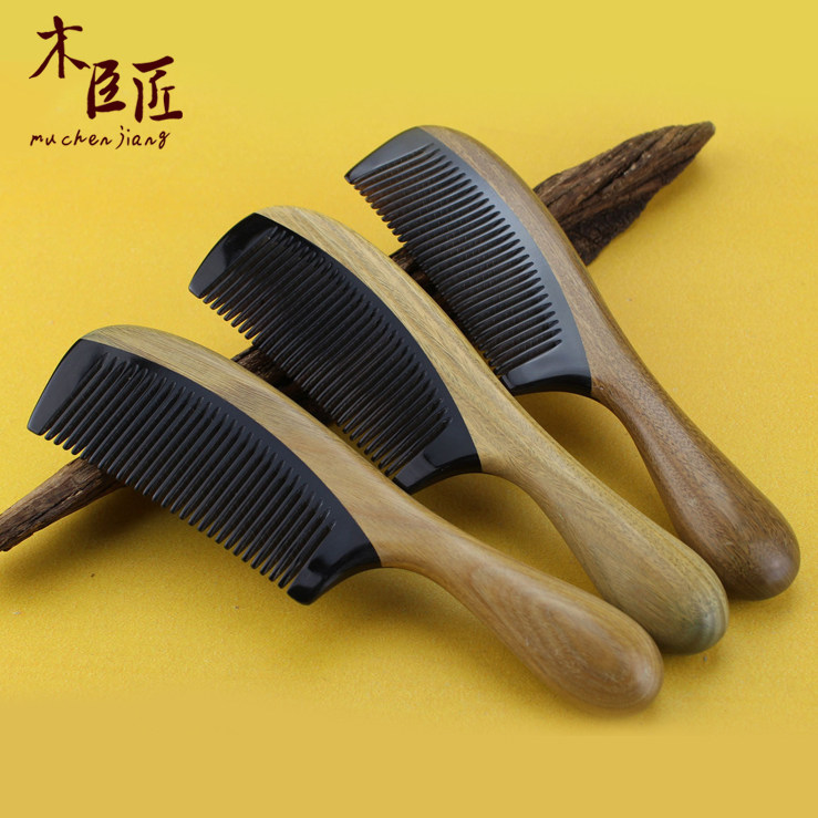 正宗牛角梳子正品天然大号牛角梳防静电纯刻字按摩木梳长发女