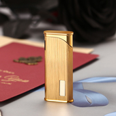 日本原装 进口沙乐美打火机SAROME男女明火黄铜内胆简约超薄超轻便