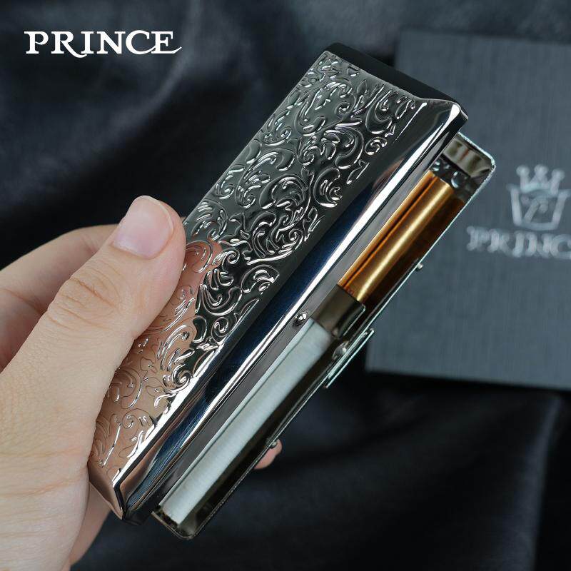 日本PRINCE王子黄铜个性烟盒双面唐草细烟壳夹便携收纳送男女朋友