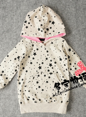 包邮清仓外贸原单carters 卡特春秋女宝宝全棉薄款带帽套头卫衣