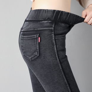 矮个子打底裤冬季加绒女外穿八分小个子高腰显瘦九分小脚紧身铅笔
