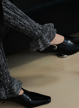 JOANLAND时髦花边小腿堆堆袜套长筒过膝保暖运动显瘦袜套造型袖套