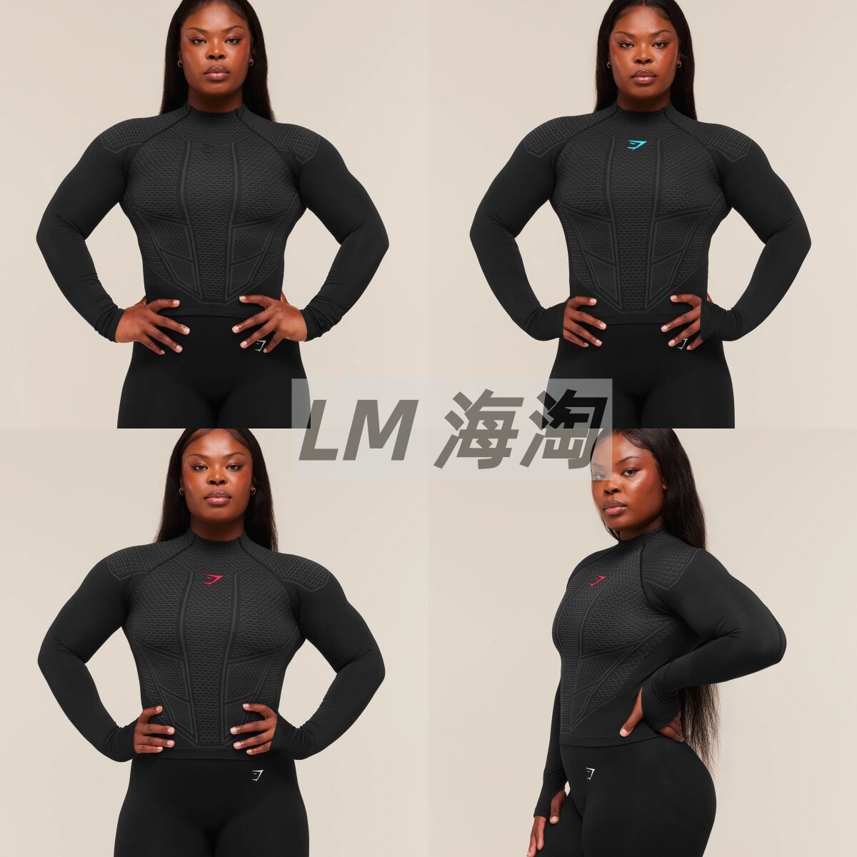 官网代购 GYMSHARK超级英雄ONYX V1长袖健身衣紧身女运动上衣