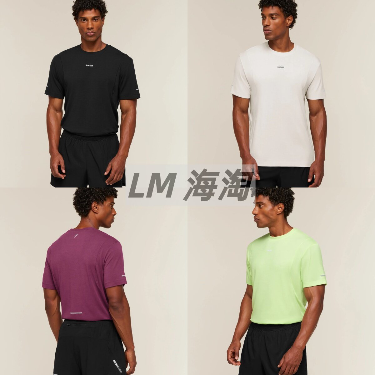 正品代购GYMSHARK Running boxy 健身运动短袖速干透气跑步男上衣