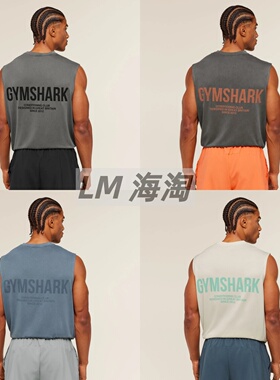 正品现货GYMSHARK Conditioning 健身运动速干无袖宽松跑步背心