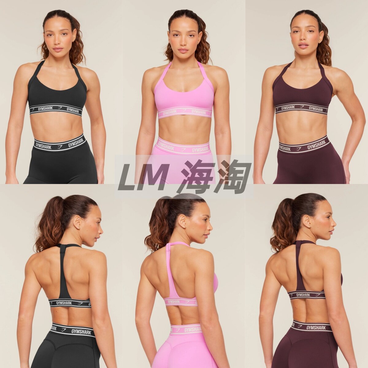 正品代购GYMSHARK Halter Neck Logo运动文胸女瑜伽健身速干内衣
