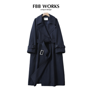 中长款 薄雾清晨风衣外套女2025新款 英伦风黑色春秋外套 WORKS FBB