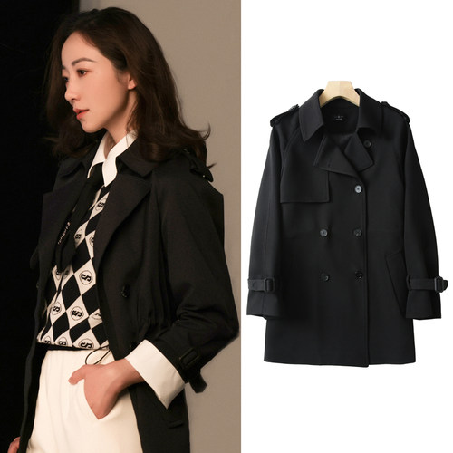 明星同款中款风衣外套厂家直销