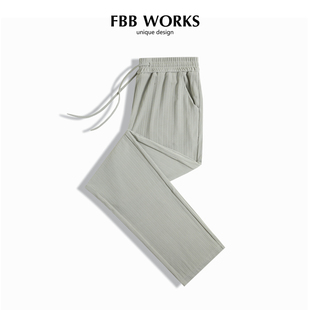 女夏季 冰丝阔腿裤 WORKS 子 防蚊高腰垂感窄版 直筒凉凉裤 薄款 FBB
