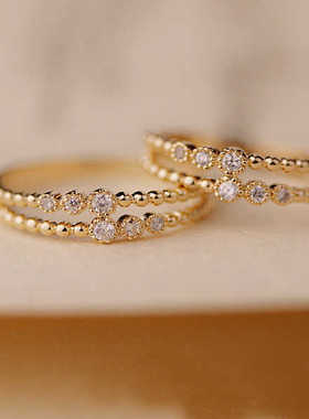 复古钻戒微镶嵌双层简约