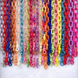 彩虹树脂链链条亚克力装 链书包挂脖链项链手链 饰链旅游海滩女裤