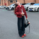 港风复古牛仔短外套女2025年春季新款小个子韩版宽松工装夹克上衣，女装短外套，2C332