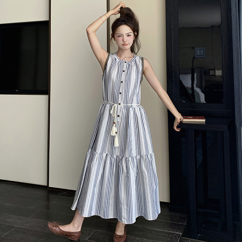 新款条纹宽松显瘦背心连衣裙1959-P135K198，商品下架区商品下架区，2C332