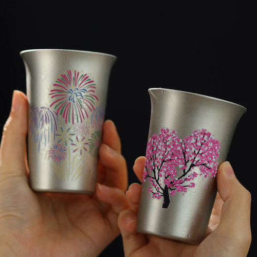高木陶器冷感锡铜杯冷感变色酒杯
