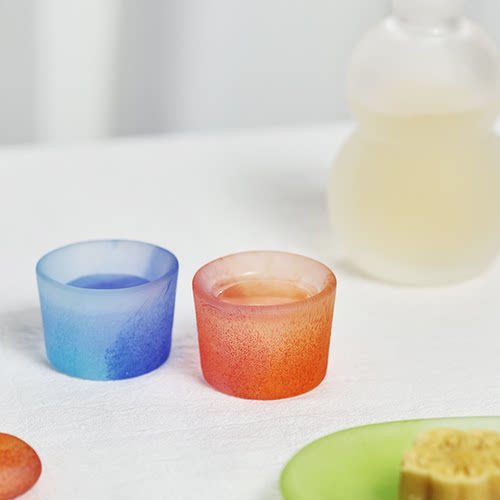 MOKUSHIN糖果色手作磨砂小酒杯