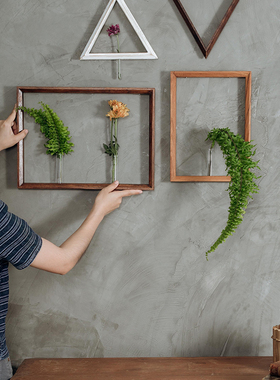 日本mokushin鲜花干花框架天然木简约立体框架创意diy软装装饰品