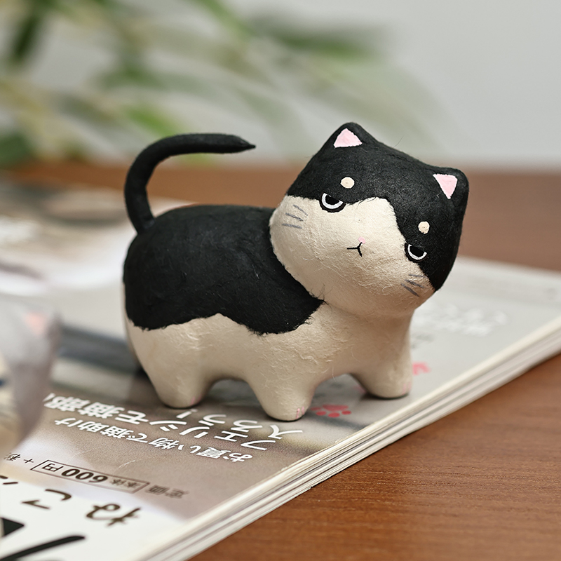 龙虎堂和纸猫咪摆件手工艺品