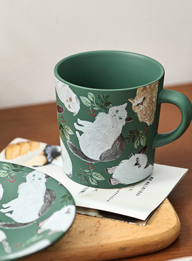 日本进口UNICOM松尾美雪插画陶瓷马克杯水杯茶杯点心盘甜点盘餐具