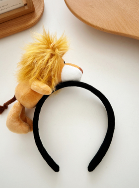 可爱狮子公仔发箍洗脸头箍卡通动物搞怪发卡百搭甜美少女头饰发饰