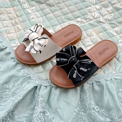 夏季蝴蝶结女外穿一字拖