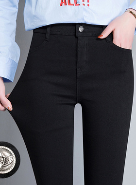 打底裤女外穿春秋黑裤2023新款夏季薄款高腰显瘦黑色铅笔小脚裤子