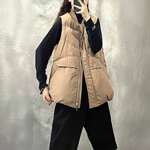 马夹外套潮 胖mm棉服马甲女2024秋冬短款 时尚 韩版 棉衣坎肩背心大码