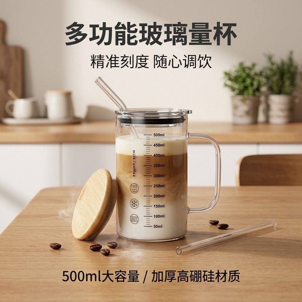 500ml大容量多功能玻璃量