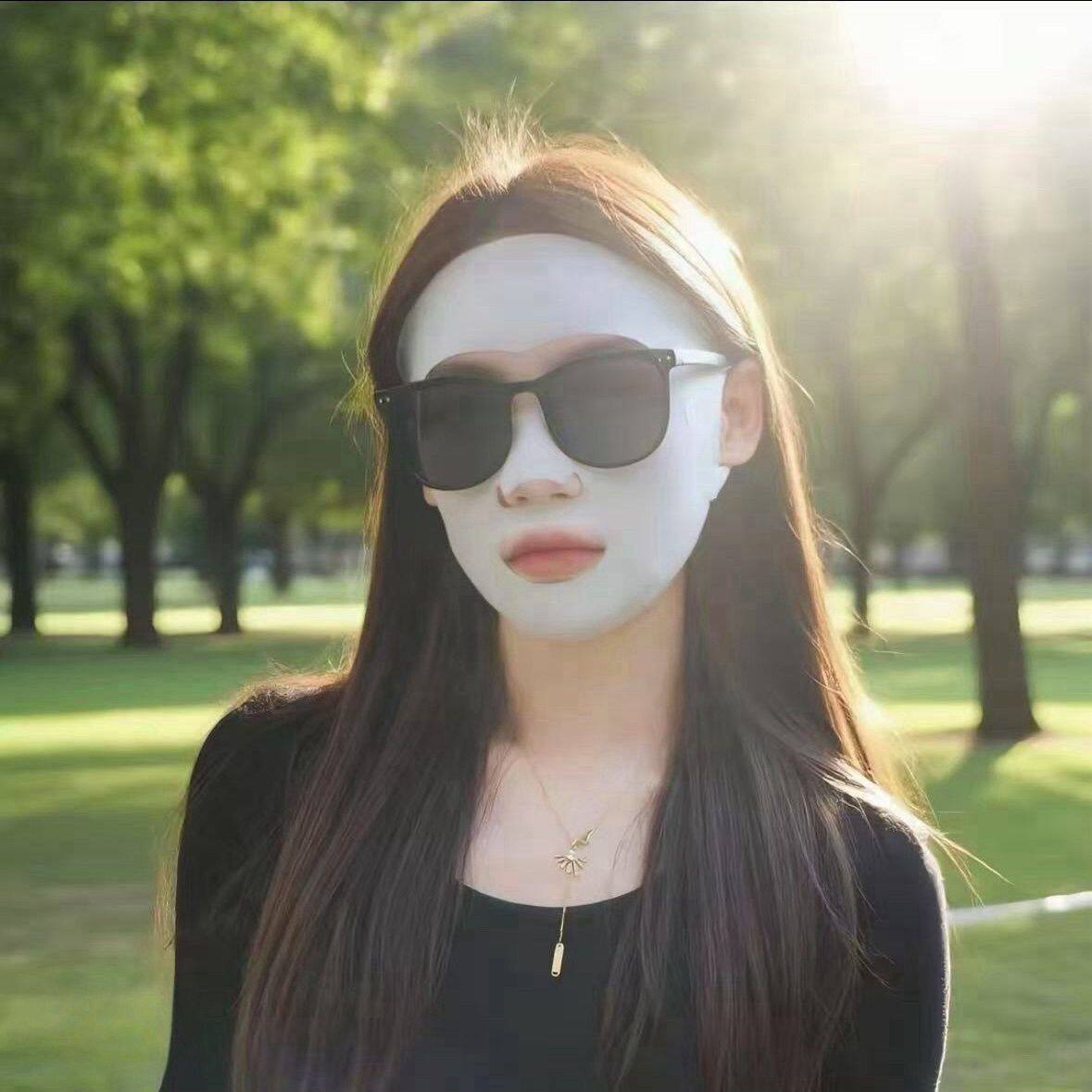 露口鼻全脸防晒面罩女跑