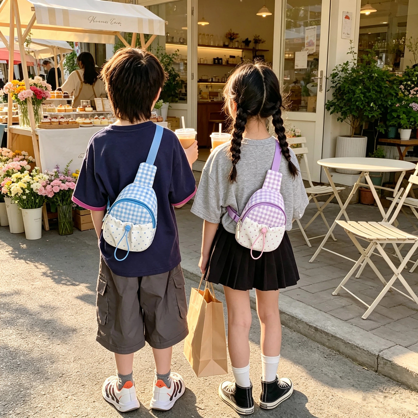 儿童斜挎包胸包女孩洋气