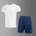 [Quick-Drying Suit] Classic White + Blue Shorts [No Pockets]